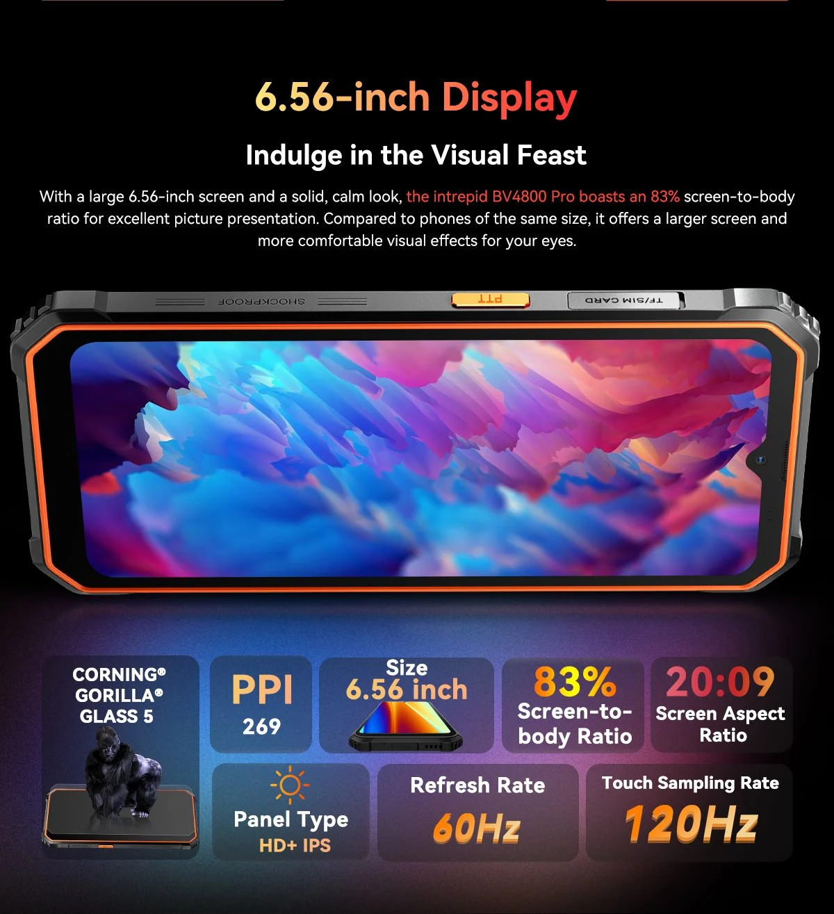 Blackview BV4800 Pro Móvil Resistente Android 14 - 12GB+128GB, 6.56", IP69K, 5180mAh, 4G, Octa-Core